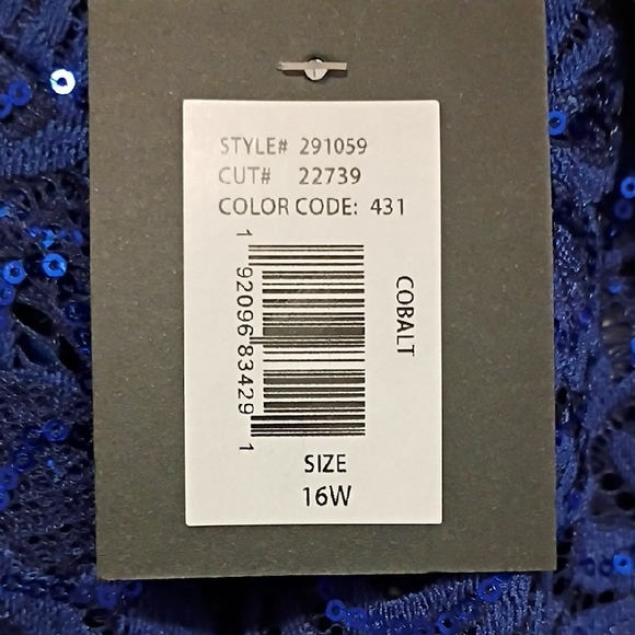 MARINA Royal Blue Sequin Lace Dress - Picture 10 of 10